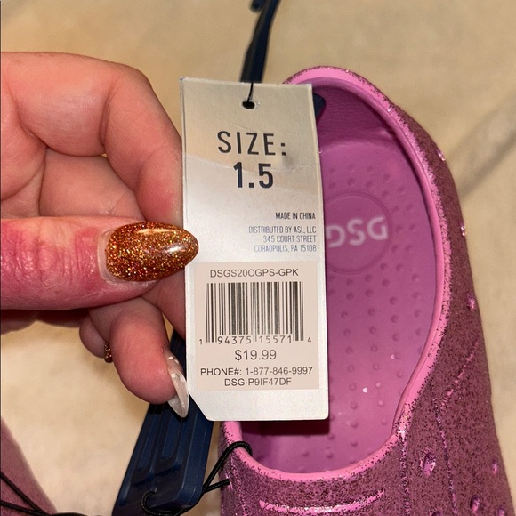 DSG Pink Kids Shoes with White Toe - Picture 2 of 5